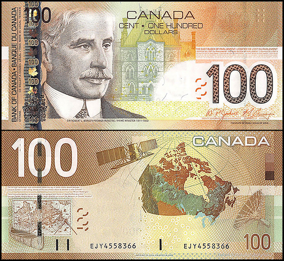 canada-100-dollars-banknote-2004-p-105a-unc-sir-robert-borden-satellite